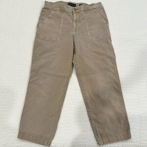 Lucky brand cargo style khaki pants w black side stripe